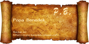 Popa Benedek névjegykártya