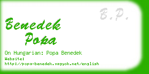 benedek popa business card